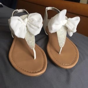 White glitter sandals